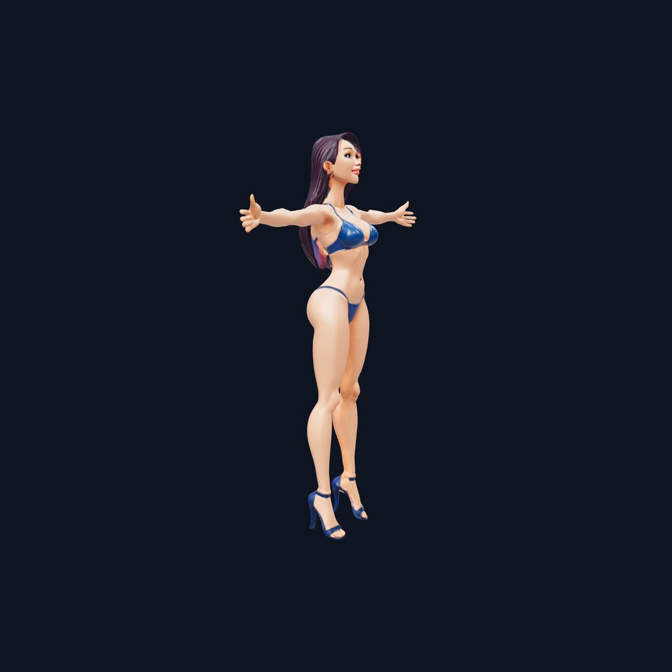 Animated Blue Bikini model pack